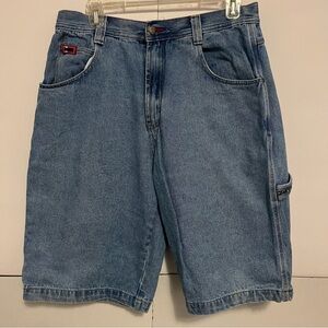 VTG Bugle Boy 77 Jeans CO. Medium-Wash Denim Workwear Blue Jean Shorts Sz 34